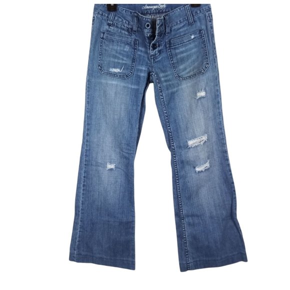Vintage American Eagle Hipster Wide Crop Jeans